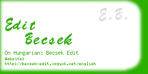 edit becsek business card